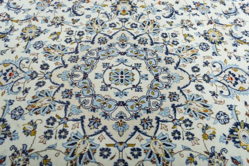 Central medallion detail of 2000s Kashan rug from Iran / Persia