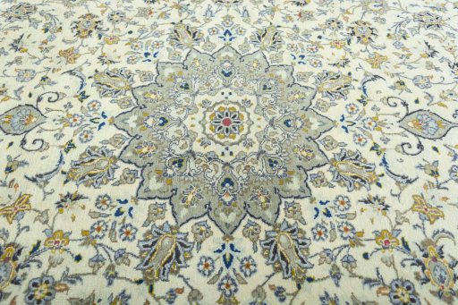Central medallion detail of 2000s Kashan rug from Iran / Persia
