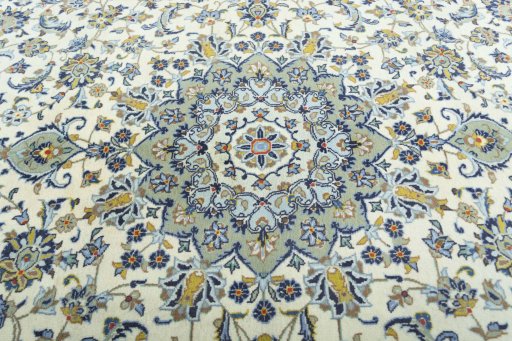 Central medallion detail of 2000s Kashan rug from Iran / Persia