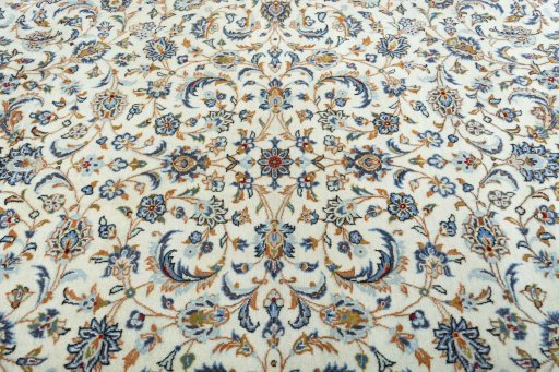 Central medallion detail of 2000s Kashan rug from Iran / Persia