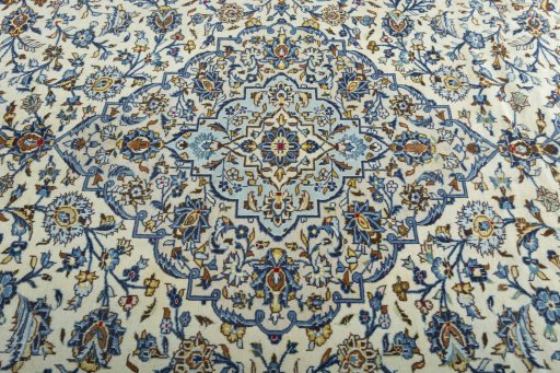 Central medallion detail of 2000s Kashan rug from Iran / Persia