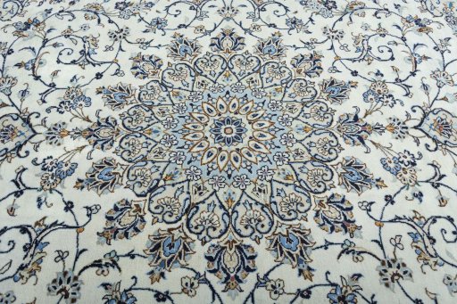 Central medallion detail of 2000s Kashan rug from Iran / Persia