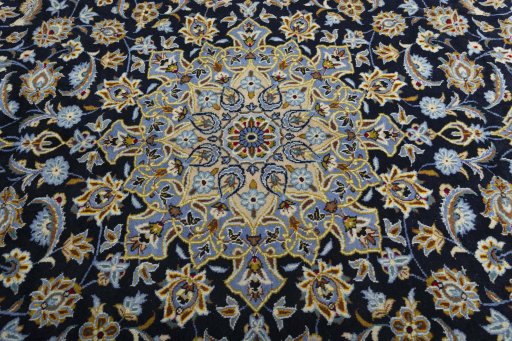 Central medallion detail of 1970s Kashan rug from Iran / Persia