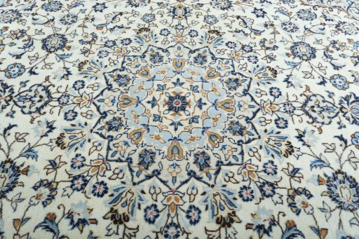 Central medallion detail of 2000s Kashan rug from Iran / Persia