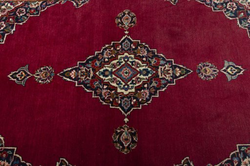 Central medallion detail of 1930s Kashan rug from Iran / Persia