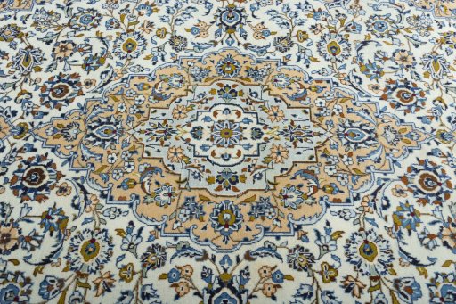 Central medallion detail of 2000s Kashan rug from Iran / Persia