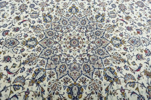 Central medallion detail of 2000s Kashan rug from Iran / Persia