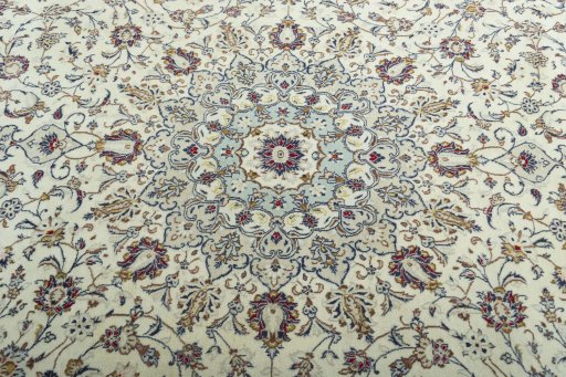 Central medallion detail of 2000s Kashan rug from Iran / Persia