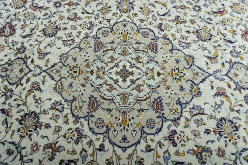 Central medallion detail of 2000s Kashan rug from Iran / Persia