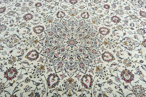 Central medallion detail of 2000s Kashan rug from Iran / Persia