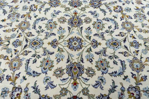 Central medallion detail of 2000s Kashan rug from Iran / Persia