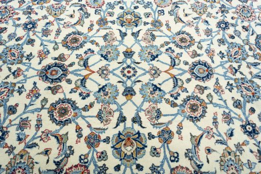 Central medallion detail of 2000s Kashan rug from Iran / Persia