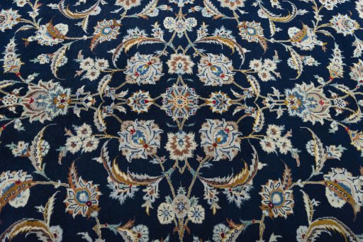Central medallion detail of 2000s Kashan rug from Iran / Persia
