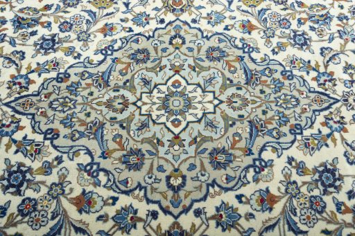 Central medallion detail of 2000s Kashan rug from Iran / Persia