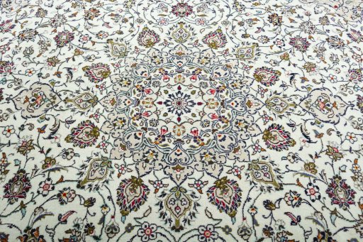 Central medallion detail of 2000s Kashan rug from Iran / Persia