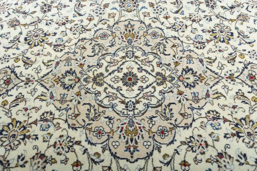 Central medallion detail of 2000s Kashan rug from Iran / Persia