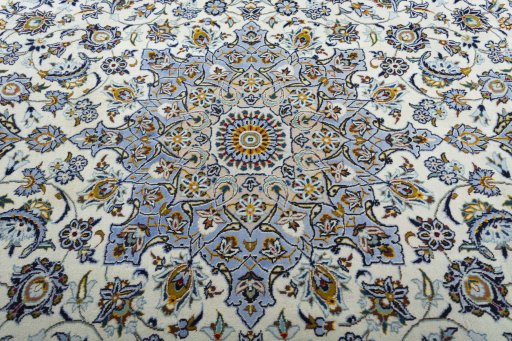 Central medallion detail of 2000s Kashan rug from Iran / Persia