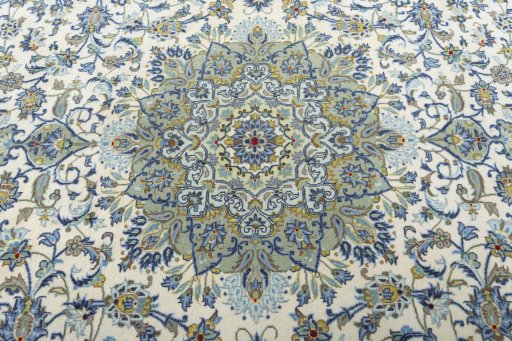 Central medallion detail of 2000s Kashan rug from Iran / Persia