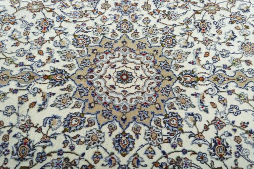 Central medallion detail of 2000s Kashan rug from Iran / Persia