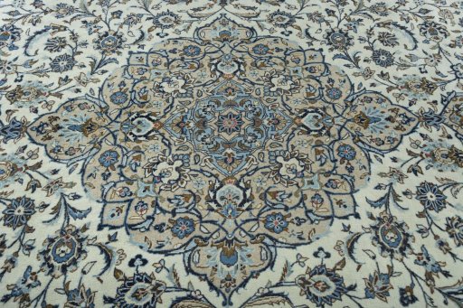 Central medallion detail of 2000s Kashan rug from Iran / Persia