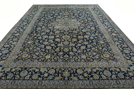 Surface texture of 1970s Kashan rug with natural Wool and intricate pattern