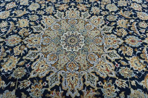 Central medallion detail of 1970s Kashan rug from Iran / Persia