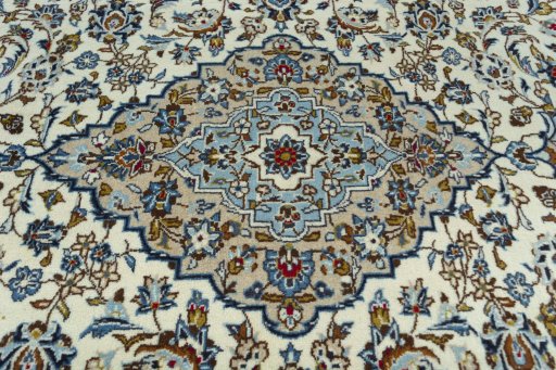 Central medallion detail of 2000s Kashan rug from Iran / Persia