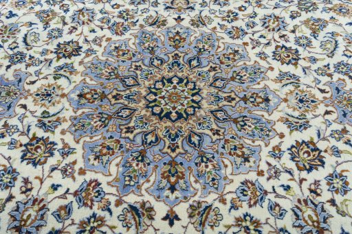 Central medallion detail of 1970s Kashan rug from Iran / Persia