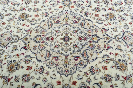 Central medallion detail of 2000s Kashan rug from Iran / Persia