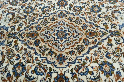 Central medallion detail of 2000s Kashan rug from Iran / Persia