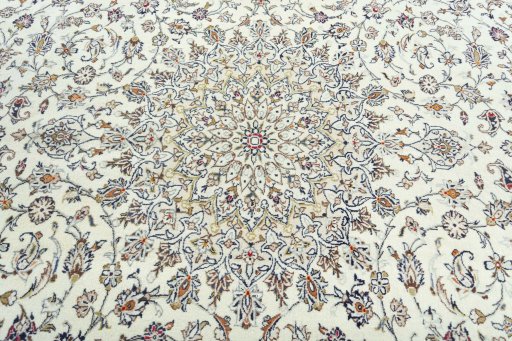 Central medallion detail of 2000s Kashan rug from Iran / Persia