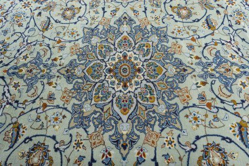 Central medallion detail of 2000s Kashan rug from Iran / Persia