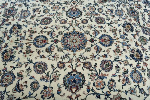 Central medallion detail of 2000s Kashan rug from Iran / Persia