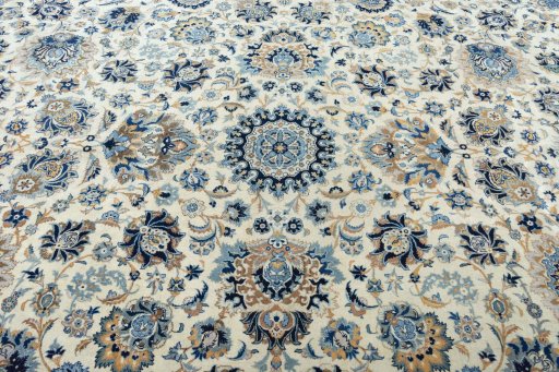 Central medallion detail of 1970s Kashan rug from Iran / Persia