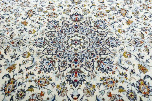 Central medallion detail of 2000s Kashan rug from Iran / Persia