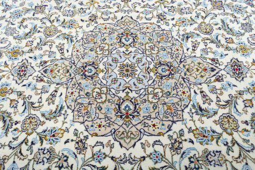 Central medallion detail of 2000s Kashan rug from Iran / Persia