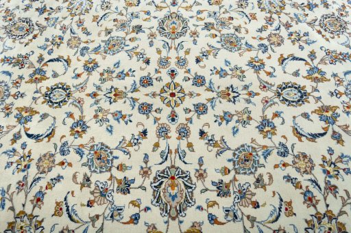 Central medallion detail of 2000s Kashan rug from Iran / Persia