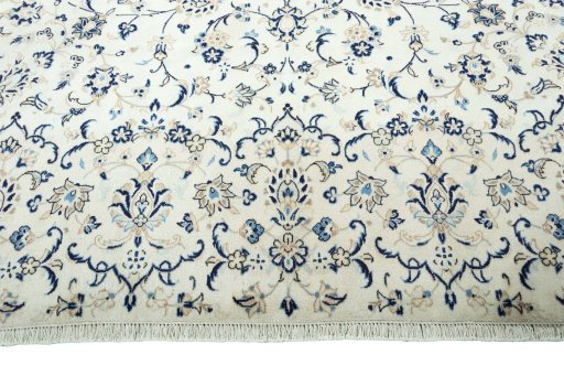 Full view of 2000s Kashan rug from Iran / Persia, 392 × 293 cm in Beige tones