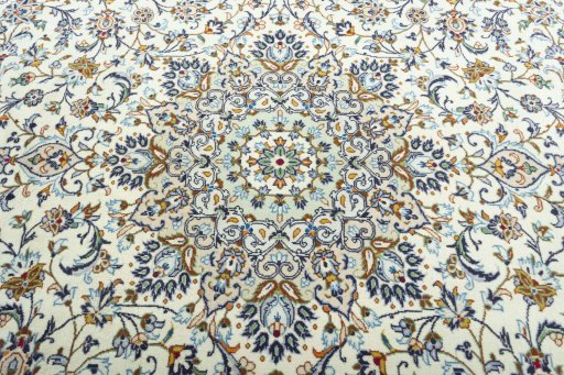 Central medallion detail of 2000s Kashan rug from Iran / Persia