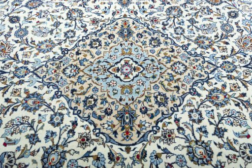 Central medallion detail of 2000s Kashan rug from Iran / Persia