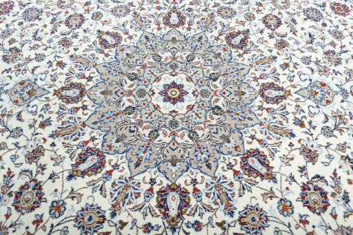 Central medallion detail of 2000s Kashan rug from Iran / Persia