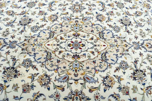 Central medallion detail of 2000s Kashan rug from Iran / Persia