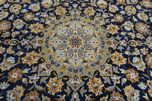 Central medallion detail of 2000s Kashan rug from Iran / Persia