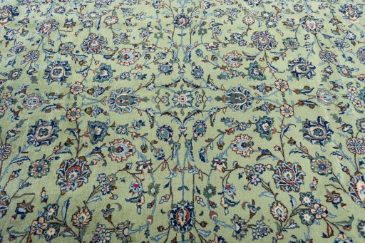 Central medallion detail of 2000s Kashan rug from Iran / Persia