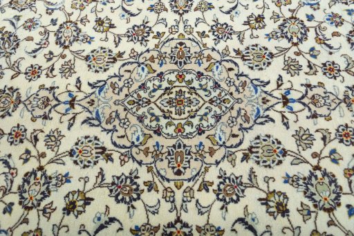 Central medallion detail of 2000s Kashan rug from Iran / Persia