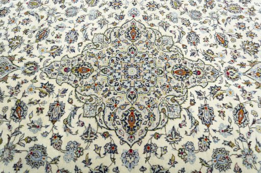 Central medallion detail of 2000s Kashan rug from Iran / Persia