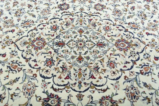Central medallion detail of 2000s Kashan rug from Iran / Persia