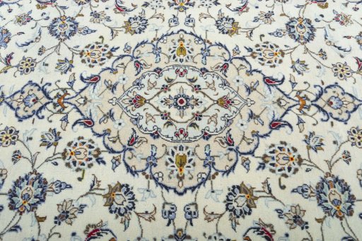 Central medallion detail of 2000s Kashan rug from Iran / Persia
