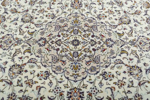 Central medallion detail of 2000s Kashan rug from Iran / Persia