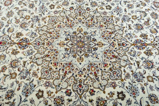 Central medallion detail of 2000s Kashan rug from Iran / Persia